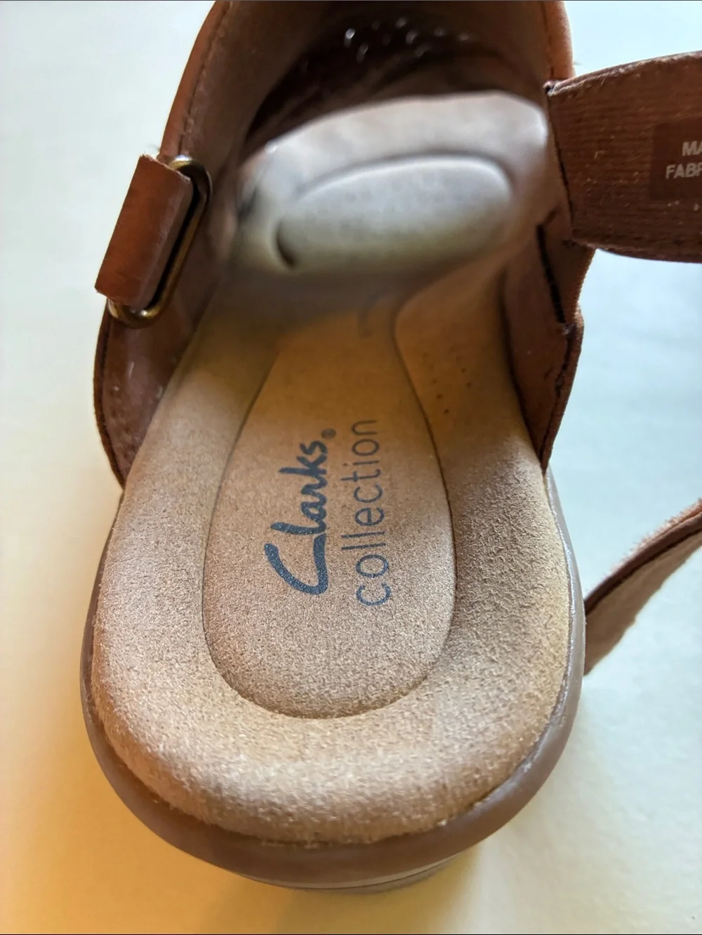 Clarks Brown Leather Open-Toe Slingback Sandals
